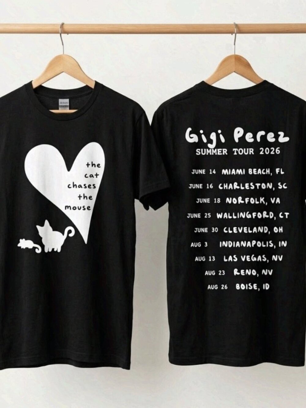 Gigi Perez Summer Tour 2026 T-Shirt Concert Merch, reprinted, 2-sided